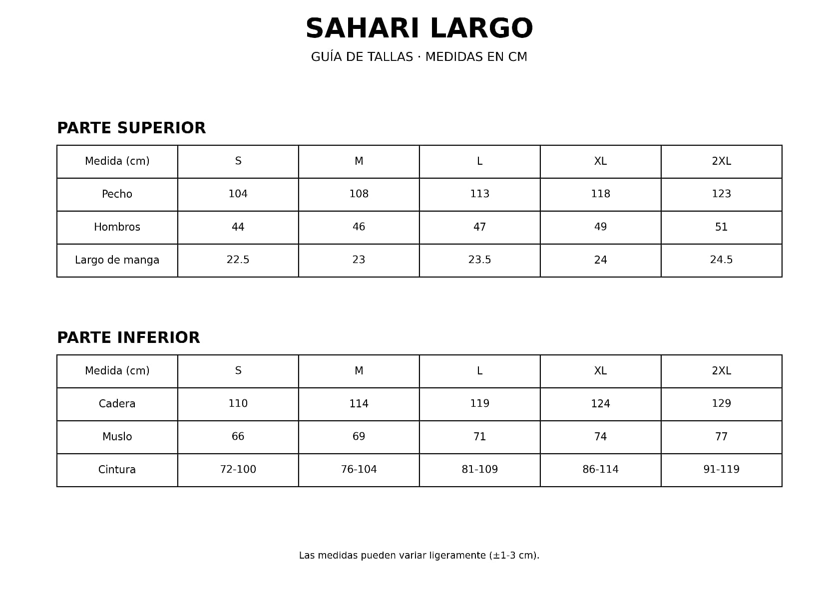 CONJUNTO SAHARI LARGO