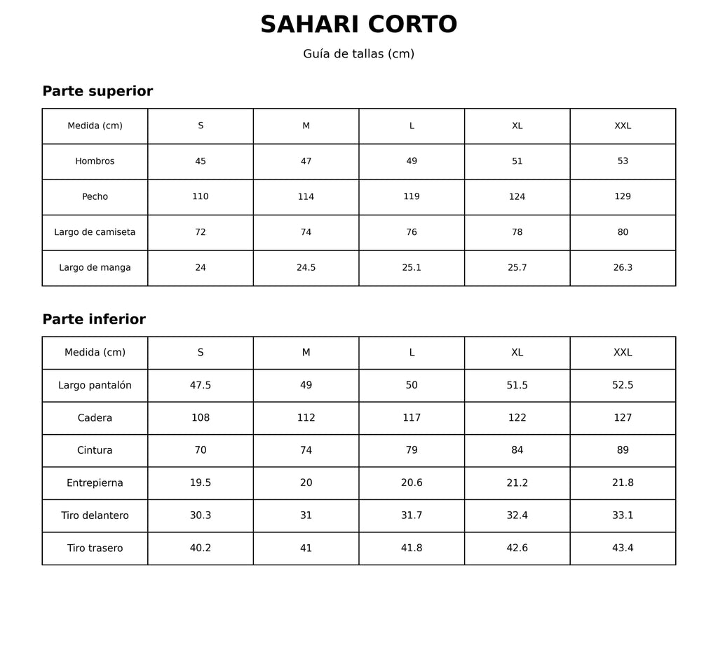CONJUNTO SAHARI CORTO
